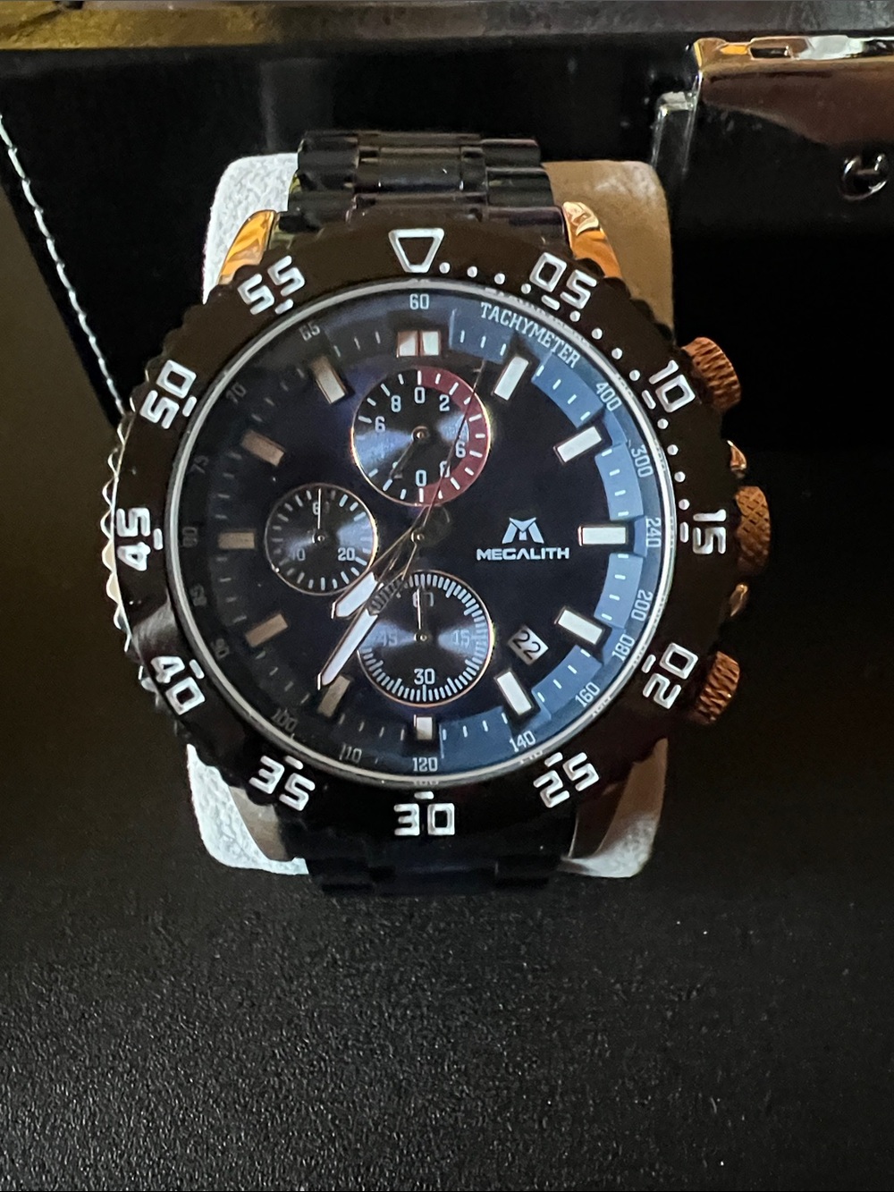 Megalith dark blue Chronograph Men's Watch 8087